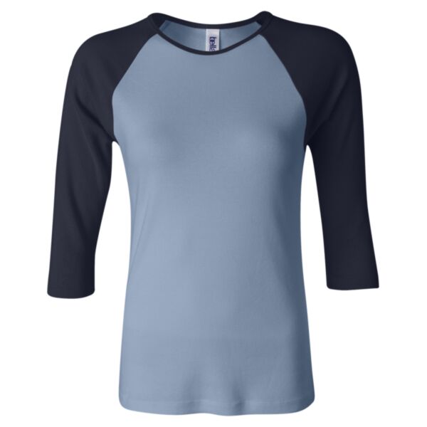 Women’s 1X1 Baby Rib Raglan Three-Quarter Sleeve Tee Thumbnail