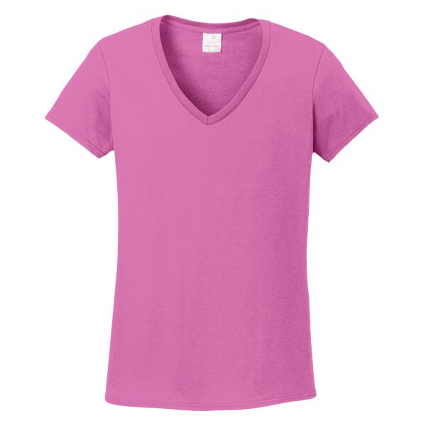 Women's Heavy Cotton 100% Cotton V Neck T Shirt Thumbnail
